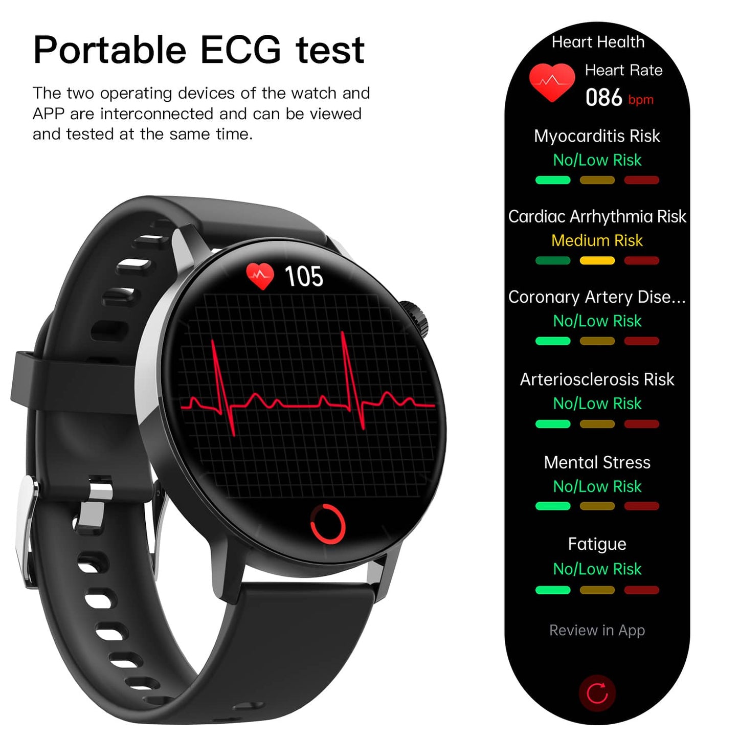 Akeleo Fourth-generation Blood Sugar Blood Pressure ECG/EKG Smart Watch
