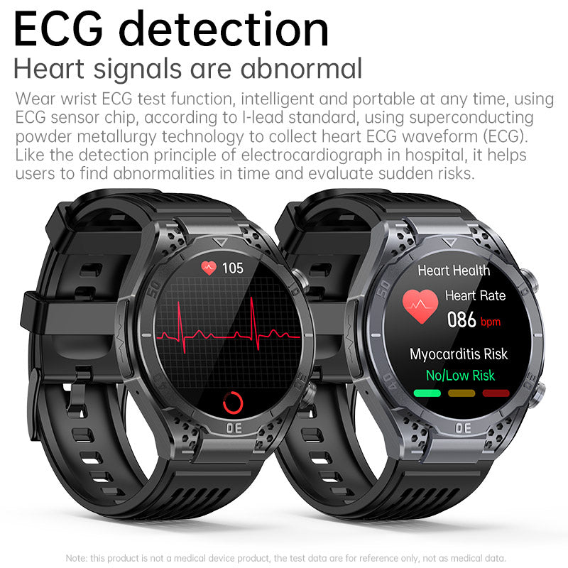Akeleo AMOLED Business ECG/HRV Blood Glucose Heart Rate and Blood Pressure Health Smart Watch