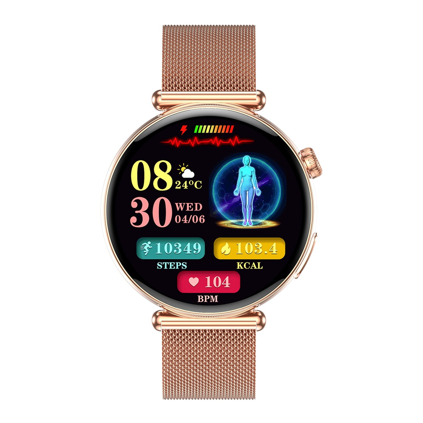 Akeleo Blood Glucose Blood Lipid ECG Suga Pro Monitoring Women's Smart Watch