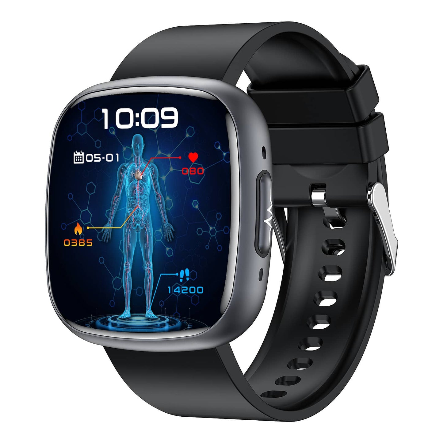 Akeleo Continuous Blood Glucose Blood Pressure ECG/EKG Heart Rate Monitoring Health Smart Watch