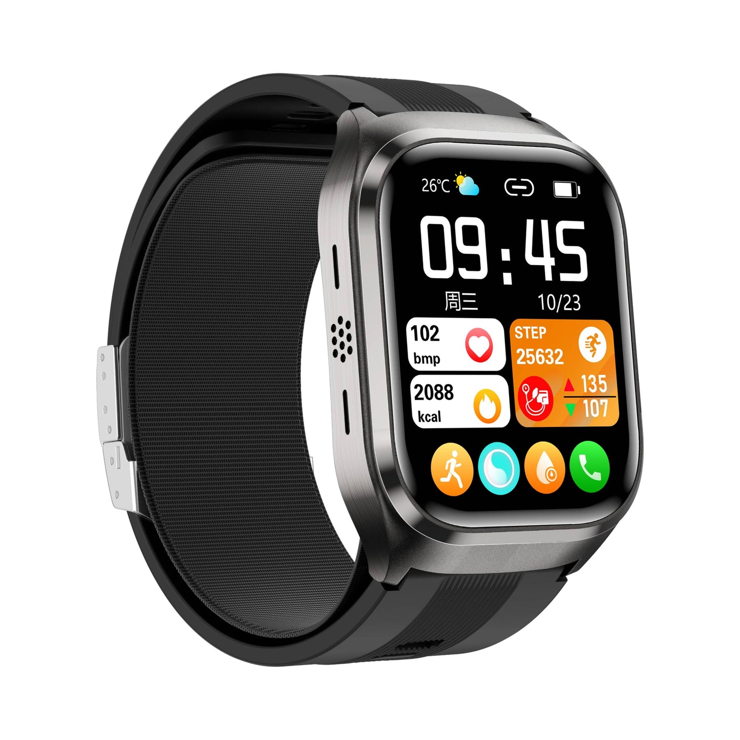 Akeleo 17 High Precision Air Bag Blood Pressure Blood Glucose ECG Heart Rate Uric Acid Blood Lipid Monitoring Smart Watch