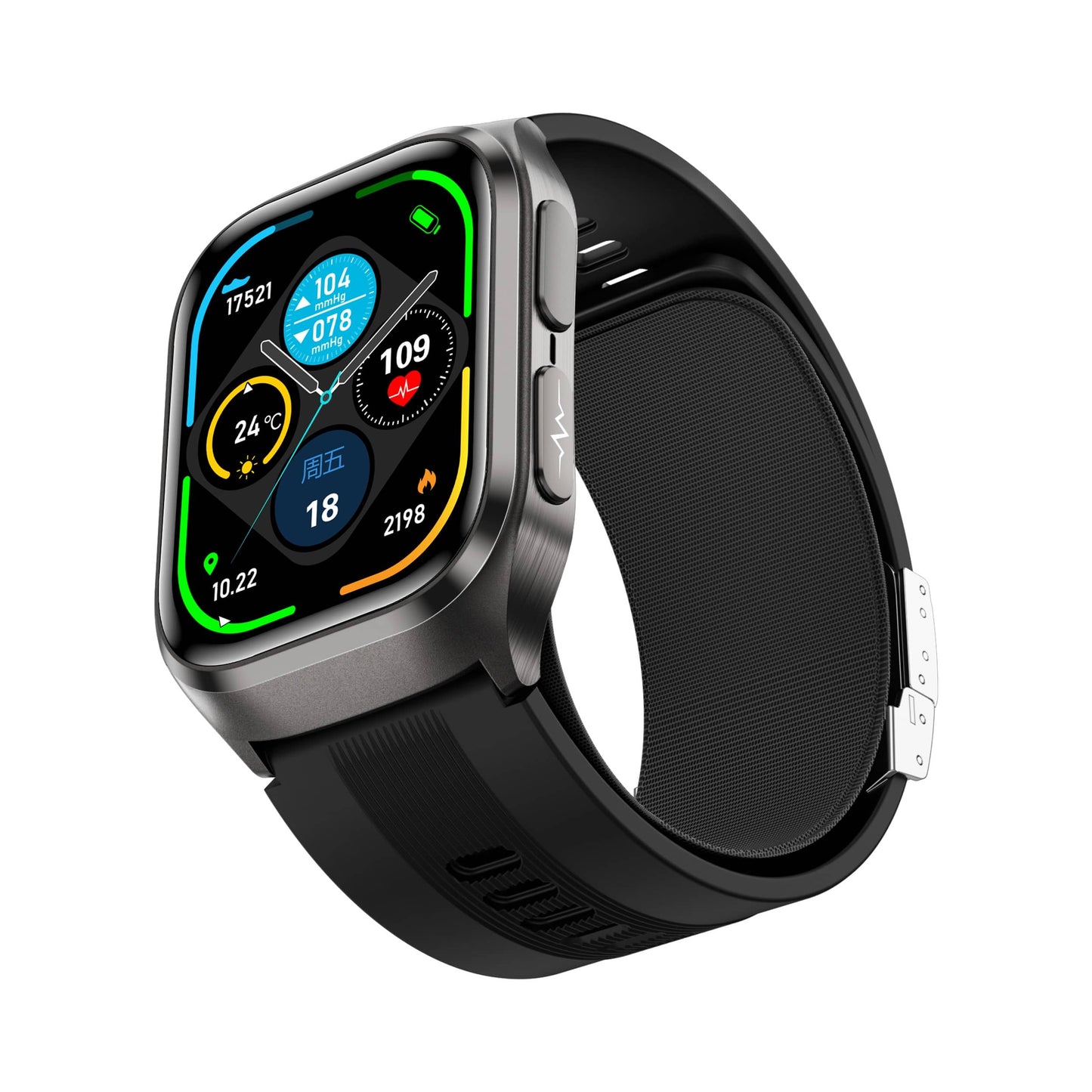 Akeleo 17 High Precision Air Bag Blood Pressure Blood Glucose ECG Heart Rate Uric Acid Blood Lipid Monitoring Smart Watch