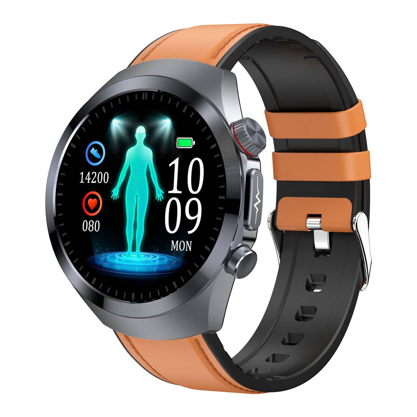 AMOLED High end Tl ECG/EKG Micro Examination Health Blood Sugar Heart Rate Management Watch