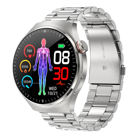 One Click ECG Body Fat Blood Glucose Uric Acid Monitoring Bluetooth Calling SOS Alert Smart Health Sports Watch