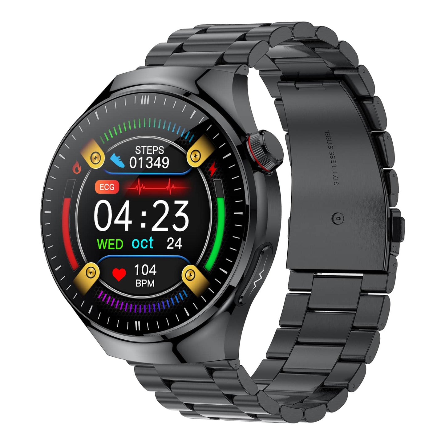 One Click ECG Body Fat Blood Glucose Uric Acid Monitoring Bluetooth Calling SOS Alert Smart Health Sports Watch
