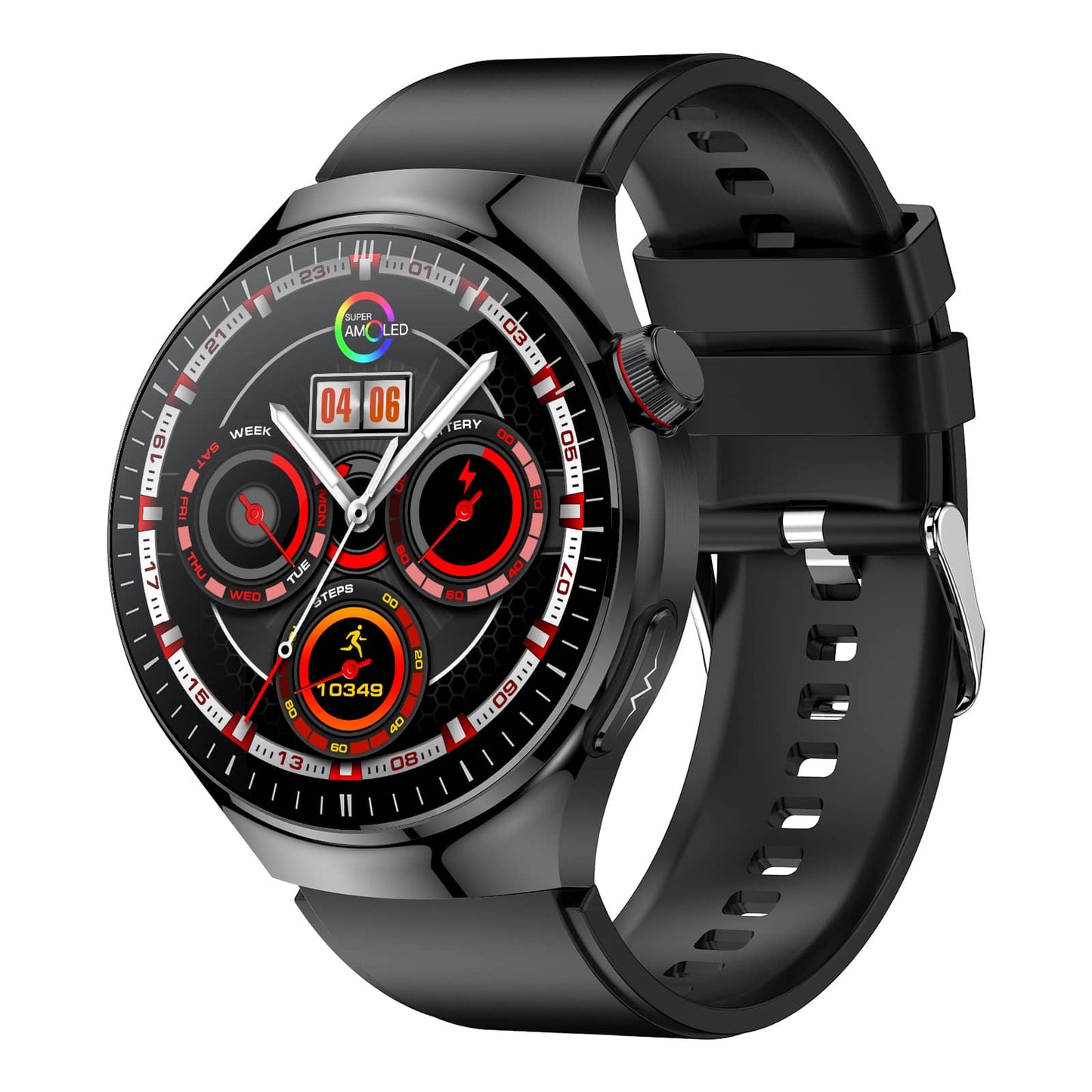 One Click ECG Body Fat Blood Glucose Uric Acid Monitoring Bluetooth Calling SOS Alert Smart Health Sports Watch
